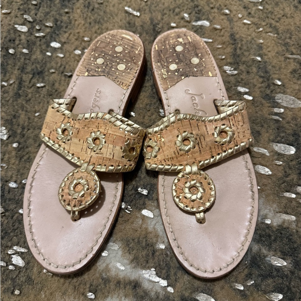 Jack Rogers Women's Gold and Tan Sandals